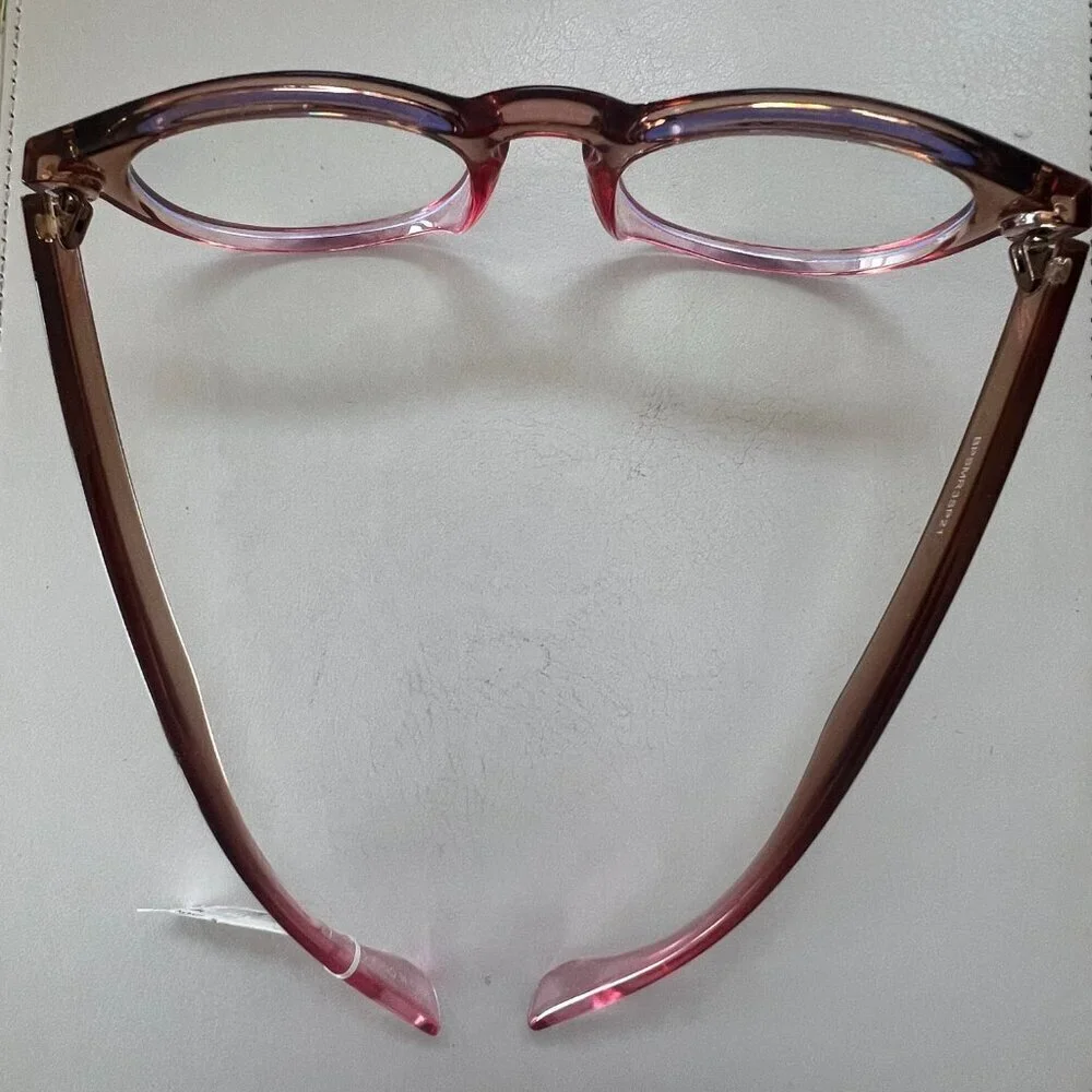 Nordstrom Office Chic Blue Light Computer Acetate Glasses Pink Nude 58mm